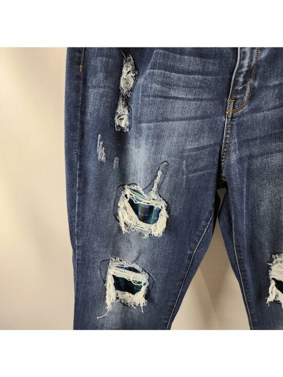 Judy Blue Jeans Womens Plus 20W Blue Skinny Fit Distress JB82140DK PL (38x27) - Picture 6 of 13